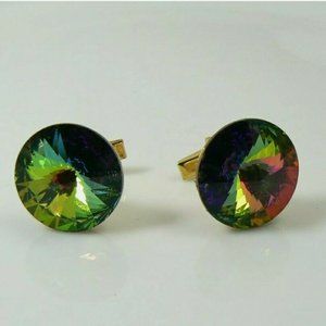 Vintage Dante Watermelon Crystal Rivoli Cufflinks